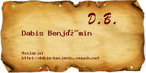 Dabis Benjámin névjegykártya