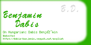 benjamin dabis business card